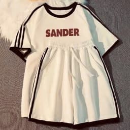 Thumbnail Set đồ nữ SANDER NAD, bộ quần áo nữ mặc nhà cotton mì nỉ form rộng thoáng mát bộ thể thao nữ mùa hè tay lỡ 1