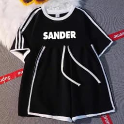 Thumbnail Set đồ nữ SANDER NAD, bộ quần áo nữ mặc nhà cotton mì nỉ form rộng thoáng mát bộ thể thao nữ mùa hè tay lỡ 4