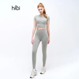 Thumbnail Set Đồ Tập Yoga Gym Hibi Sports H147 Áo Croptop Có Tay Kèm Mút Ngực, Vải Hi Fabric 2