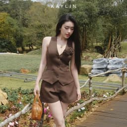 Thumbnail Set KAYLIN áo Gile đính hoa phối quần short chất vải cotton Tuytsi phong cách trẻ trung - N2388 1