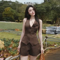 Thumbnail Set KAYLIN áo Gile đính hoa phối quần short chất vải cotton Tuytsi phong cách trẻ trung - N2388 2