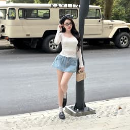 Thumbnail Set KAYLIN bộ 2 áo thun tay dài phối áo dây chất vải cotton thun mỏng nhẹ co giản phong cách - N2342 4