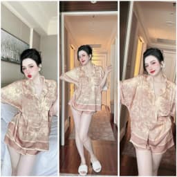 Thumbnail Set ngủ nữ pijama mặc nhà set bộ đồ ngủ pyjama Hisexy Lụa Latin cộc tay quần đùi P09 1