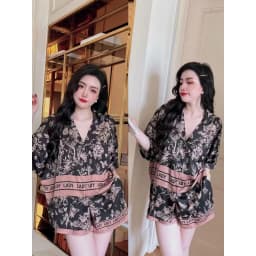 Thumbnail Set ngủ nữ pijama mặc nhà set bộ đồ ngủ pyjama Hisexy Lụa Latin cộc tay quần đùi P09 3
