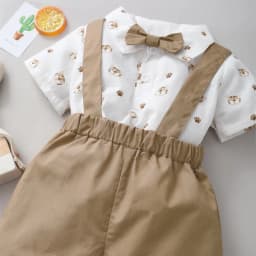 Thumbnail Set Đồ 2 Món Gồm Áo Thun Cổ Đứng Tay Cộc In Hình Hổ Thắt Nơ + Quần Ngắn Cho Bé Trai 0-2 Tuổi 4