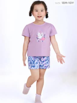 Thumbnail Set Đồ Bé Gái Tay Cánh Tiên Cotton In Họa Tiết (1-10 Tuổi)  BaaBaby DB04N 1