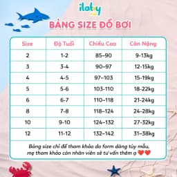 Thumbnail Set đồ bơi bé gái ILABY đồ bơi bé gái gồm áo dài tay kèm chân váy chất liệu thun lạnh [3479] 2