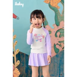 Thumbnail Set đồ bơi bé gái ILABY đồ bơi bé gái gồm áo dài tay kèm chân váy chất liệu thun lạnh [3479] 3