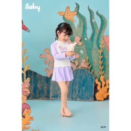 Thumbnail Set đồ bơi bé gái ILABY đồ bơi bé gái gồm áo dài tay kèm chân váy chất liệu thun lạnh [3479] 4