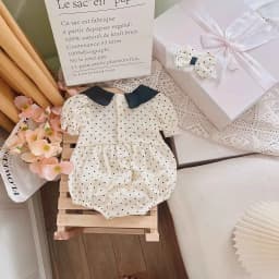 Thumbnail Set Đồ Liền Thân Body Chấm Bi Cổ Sen Đính Nơ Bodysuit Bé Gái Sơ Sinh 1 2 Tuổi MINTSCLOSET - BS6421 1