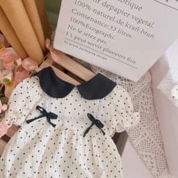 Thumbnail Set Đồ Liền Thân Body Chấm Bi Cổ Sen Đính Nơ Bodysuit Bé Gái Sơ Sinh 1 2 Tuổi MINTSCLOSET - BS6421 4