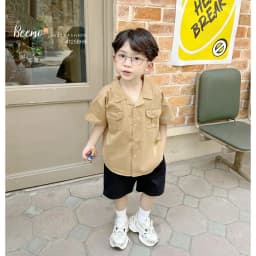 Thumbnail Set sơ mi phối túi ngực Chất liệu thô hàn cao cấp kết hợp kaki thoáng khí B611 1