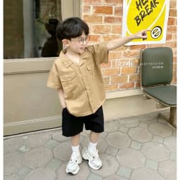 Thumbnail Set sơ mi phối túi ngực Chất liệu thô hàn cao cấp kết hợp kaki thoáng khí B611 3