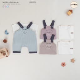 Thumbnail Set Sơ Sinh Cộc Tay COOKIE, Set Yếm In Hình Kèm Áo Cho Bé Từ 3 Đến 12 Tháng 2025 2