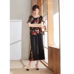 Thumbnail Set Trung Niên Nữ MAI THY S901, Bộ Đồ Áo Voan Hoa Phối Quần Lụa 9 Tấc Ngắn Tay Sang Trọng | Thời Trang Trung Niên U40 2