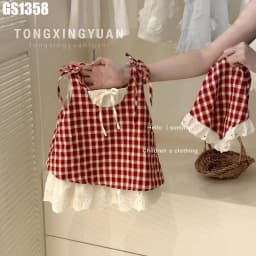 Thumbnail Set Váy 2 Dây Kèm Len Trùm Đầu Cho Bé Gái 1 2 3 4 5 Tuổi MINTSCLOSET Quảng Châu - GS1259 1
