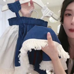 Thumbnail Set Váy 2 Màu Kiểu Kèm Khăn Chùm Đầu Cho Bé Gái 1 2 3 4 5 Tuổi MINTSCLOSET Quảng Châu - GS1357 4