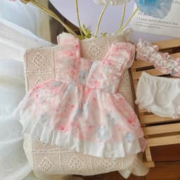 Thumbnail Set Váy Lolita Cánh Tiên Băng Đô Kèm Chíp Cho Bé Gái Sơ Sinh 1 2 Tuổi MINTSCLOSET - GS1343 2