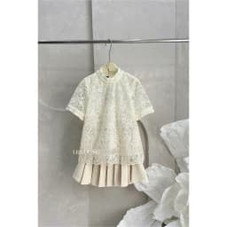 Thumbnail Set Váy Thiết Kế Áo Tiểu Thư Chân Váy Xếp Ly LECOONG B215 Đầm Đẹp Màu Kem Sang Chảnh 3