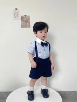 Thumbnail Set yếm Công Tử họa tiết gấu Thôi Nôi Fbaby Đi Chơi Dự Tiệc  Aó Chất Liệu Thô Đũi Phối Quần Kaki Cho Bé Trai 6-17kg 2