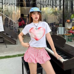 Thumbnail Short Ngắn Đùi Nữ Bí Phồng SAIGONESE Quần Giả Chân Váy Cạp Trễ Y2K Phối Ren Viền Nữ 4