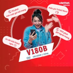 Thumbnail Sim 4G Viettel 12V180B 6GB/Ngày (180GB/Tháng) + 100P Ngoại Mạng + Nội Mạng Trọn Gói 12 Tháng Không Nạp Tiền 1