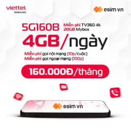 Thumbnail SIM 5G VIETTEL 5G160B - 5G180B DATA 6GB/Ngày, FREE Gọi 100P Ngoại Mạng + 1000P Nội Mạng + TV360. Chỉ từ 160k/Tháng 1