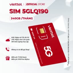 Thumbnail SIM 5G VIETTEL 5GLQ190 - 5GLQ210 Data 8GB/Ngày (240GB/Tháng). Tốc Độ Cao 5G MAX Băng Thông Dùng Toàn Quốc. Chỉ Từ 190k/T 2