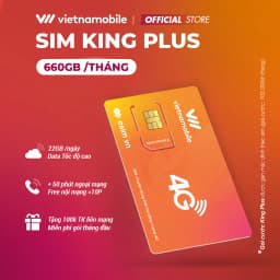 Thumbnail Sim Vietnamobile King Plus Data 22GB/Ngày (660GB/Tháng) + 50P Gọi Ngoại Mạng + FREE Nội Mạng + TK 100K Sử Dụng Toàn Quốc 1
