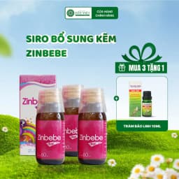Thumbnail Siro bổ sung kẽm ZinBeBe 60ml tăng cường sức khoẻ đề kháng, hỗ trợ trẻ còi xương suy dinh dưỡng 1