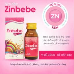Thumbnail Siro bổ sung kẽm ZinBeBe 60ml tăng cường sức khoẻ đề kháng, hỗ trợ trẻ còi xương suy dinh dưỡng 3