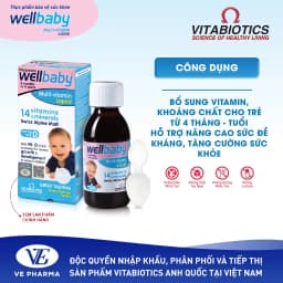 Thumbnail Siro Uống Cho Bé Vitabiotics WELLBABY Multi-Vitamin Liquid Vị Cam Mạch Nha Ngon Miệng, Tăng Cường Sức Đề Kháng 150ml 1