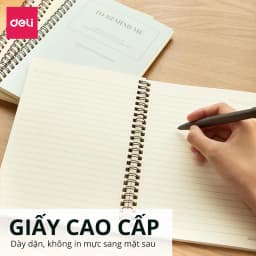 Thumbnail Sổ Lò Xo Kép A5 120 Trang Giấy Kẻ Ngang Chống Lóa Deli - Sổ Tay Ghi Chép Gáy Xoắn  - Sổ Vở Học Sinh Takenote Plannner 2