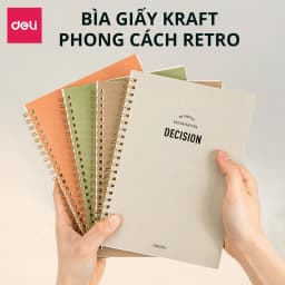 Thumbnail Sổ Lò Xo Kép A5 120 Trang Giấy Kẻ Ngang Chống Lóa Deli - Sổ Tay Ghi Chép Gáy Xoắn  - Sổ Vở Học Sinh Takenote Plannner 4