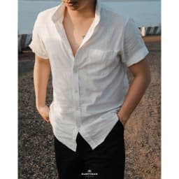Thumbnail Sơ Mi Linen Nam Tay Ngắn Luke Dustyman,Vải Linen Cao Cấp,Thoáng Mát,Form Regular Fit 1