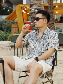 Thumbnail Sơ mi nam cộc tay họa tiết Sens DNST H020, form suông, kiểu dáng trẻ trung năng động 1