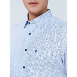 Thumbnail Sơ mi ngắn tay lai bầu VIETTIEN vải sợi hoa hồng phom REGULAR VT00000298 2