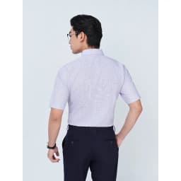 Thumbnail Sơ mi ngắn tay lai bầu VIETTIEN vải sợi hoa hồng phom REGULAR VT00000328 3