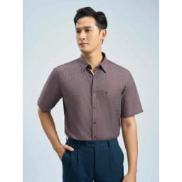 Thumbnail Sơmi ngắn tay lai bầu VIETTIEN vải cotton phom regular VT00000020 3