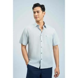 Thumbnail Sơmi ngắn tay lai ngang VIETTIEN SMART CASUAL vải sợi tre phom regular VT00000055 1