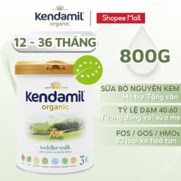 Thumbnail Sữa Công Thức Hữu Cơ Kendamil Organic chứa HMOs Số 3 (800g) - Sữa Bột Nguyên Kem Tối ưu Hấp thụ 1