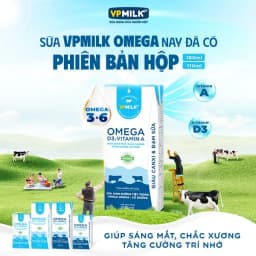 Thumbnail Sữa Dinh Dưỡng Tiệt Trùng VPMilk Omega Có Đường dạng hộp 110ml (thùng 48 hộp) 1