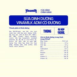 Thumbnail Sữa dinh dưỡng Vinamilk ADM Có Đường - Thùng 48 hộp 110ml 3