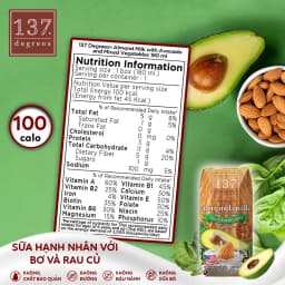 Thumbnail Sữa hạt Hạnh nhân Bơ Rau Củ 137 Degrees 1L Không Đường Chính Hãng Thái Lan Dinh Dưỡng Healthy 4