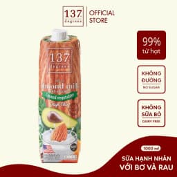 Thumbnail Sữa Hạt Hạnh Nhân Bơ Và Rau Củ Nguyên Chất 137 DEGREES Ngọt Từ Mật Hoa Dừa (Không Đường) 3