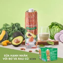 Thumbnail Sữa Hạt Hạnh Nhân Bơ Và Rau Củ Nguyên Chất 137 DEGREES Ngọt Từ Mật Hoa Dừa (Không Đường) 4