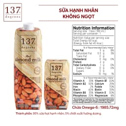 Thumbnail Sữa Hạt Hạnh Nhân Không Ngọt 137 Degrees Chính Hãng Thái Lan Dinh Dưỡng Healthy 4