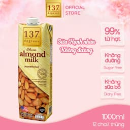 Thumbnail Sữa Hạt Hạnh Nhân Nguyên Chất 137 DEGREES Không Ngọt (Không Đường) Healthy Dinh Dưỡng Thái Lan 1