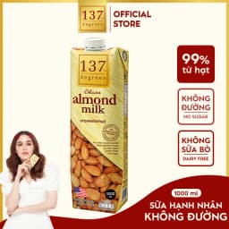 Thumbnail Sữa Hạt Hạnh Nhân Nguyên Chất 137 DEGREES Không Ngọt (Không Đường) Healthy Dinh Dưỡng Thái Lan 2