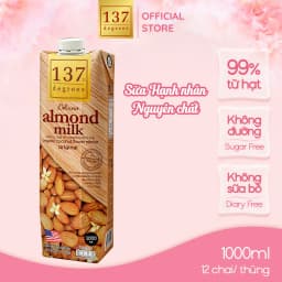Thumbnail Sữa Hạt Hạnh Nhân Nguyên Chất 137 DEGREES Có Vị Ngọt Từ Mật Hoa Dừa (Không Đường) Healthy Dinh Dưỡng TháiLan 1
